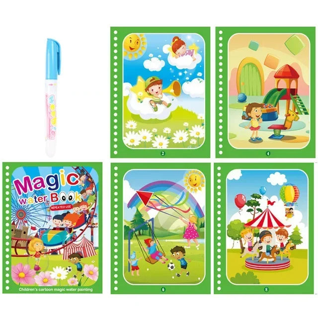 Magic Water Drawing & Coloring Book – Montessori Learning Toy for Kids 2–4 Years
