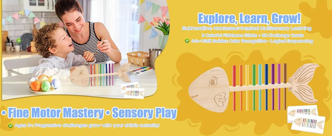 Montessori Fish Bone Matching Puzzle