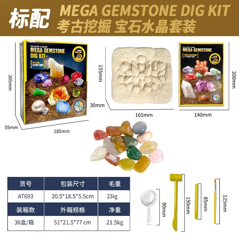 Gemstone Dig & Discover Kit – Kids Crystal Mining Educational Toy