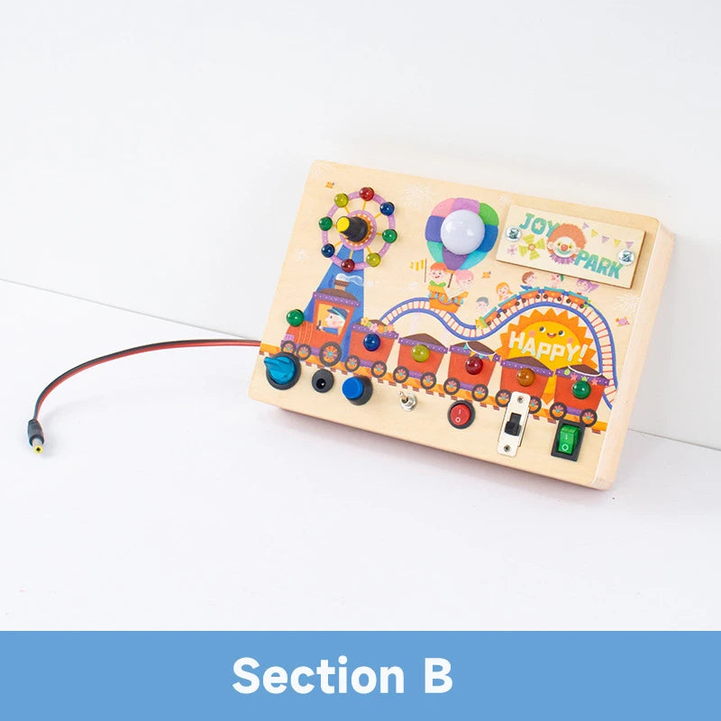 Montessori LED Busy Board – Early Learning Sensory Toy for Kids