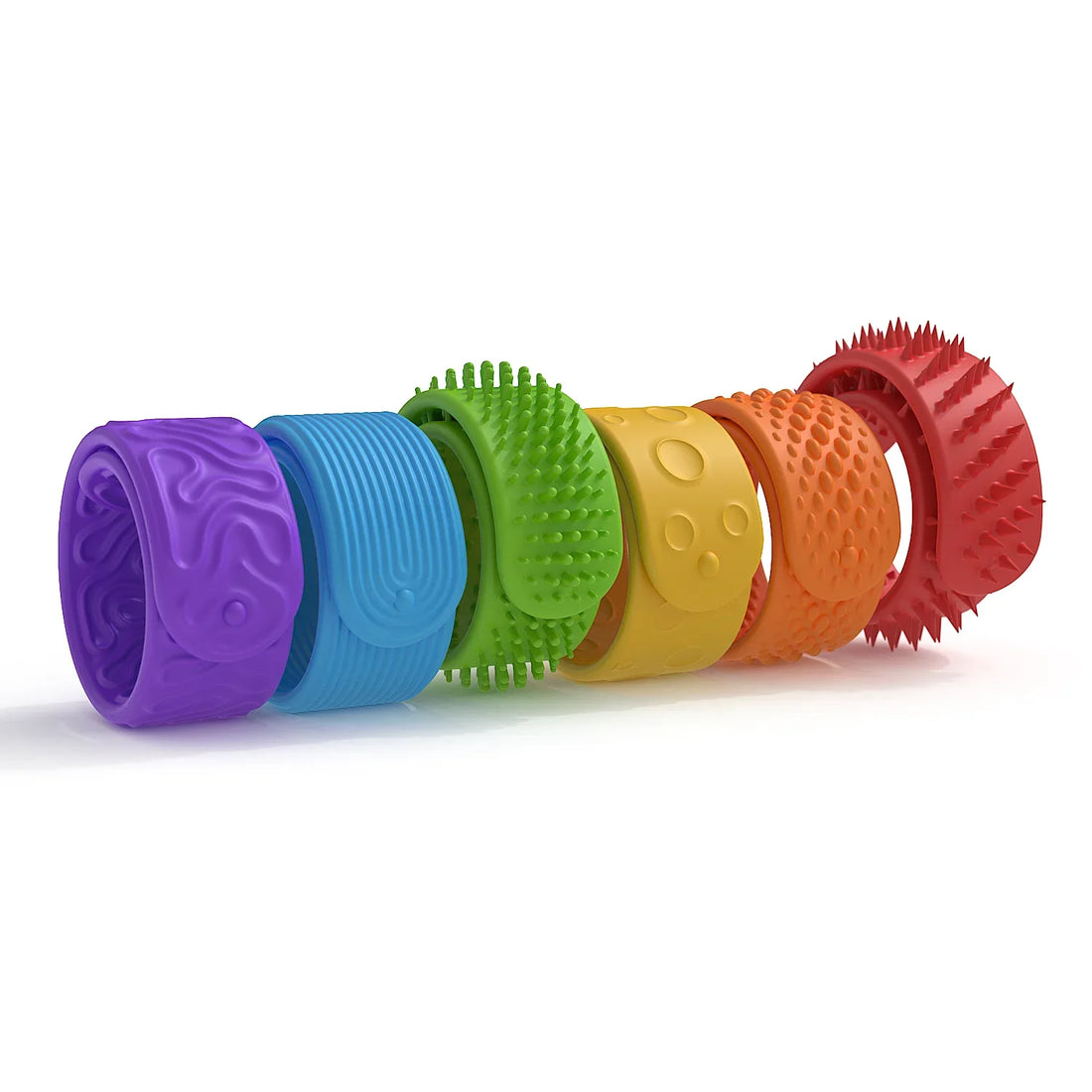 6pcs Silicone Sensory Fidget Slap Bracelets – Calming Toys for Kids with Autism