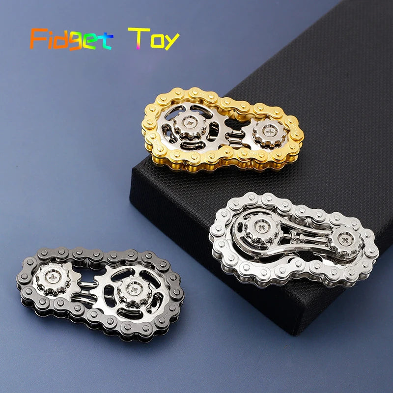 Sprockets Flywheel Metal Fidget Spinner – Bike Chain Fingertip Gyro