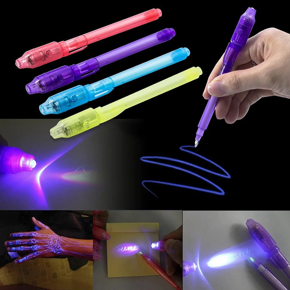 2-in-1 Luminous UV Light Invisible Ink Pens