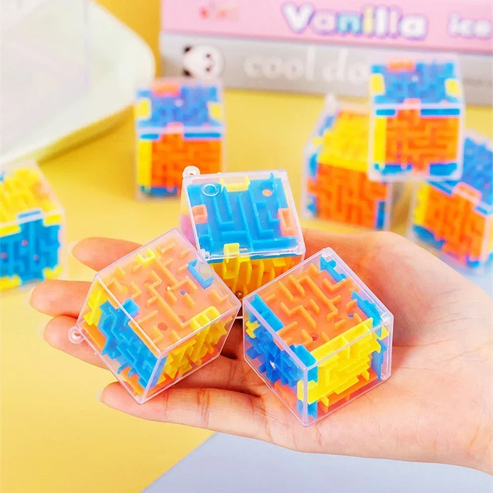 3D Maze Magic Cube – Transparent Rolling Ball Puzzle Toy for Kids