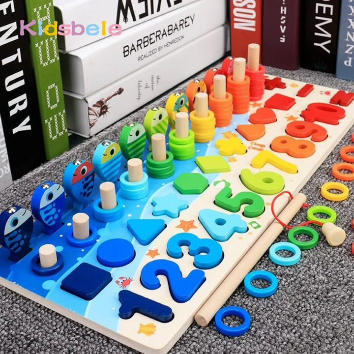 Montessori Wooden Fishing & Math Puzzle